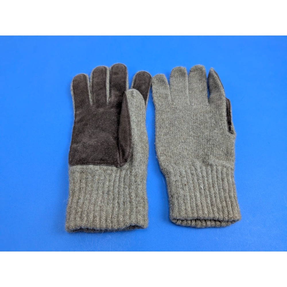 Vintage Women's Wool Racoon Hair Winter Gloves Gray